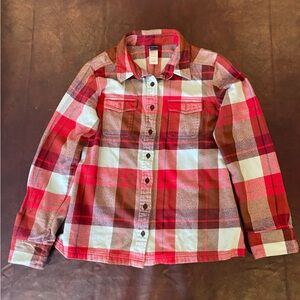 Patagonia Red and White Plaid Button Down Shirt